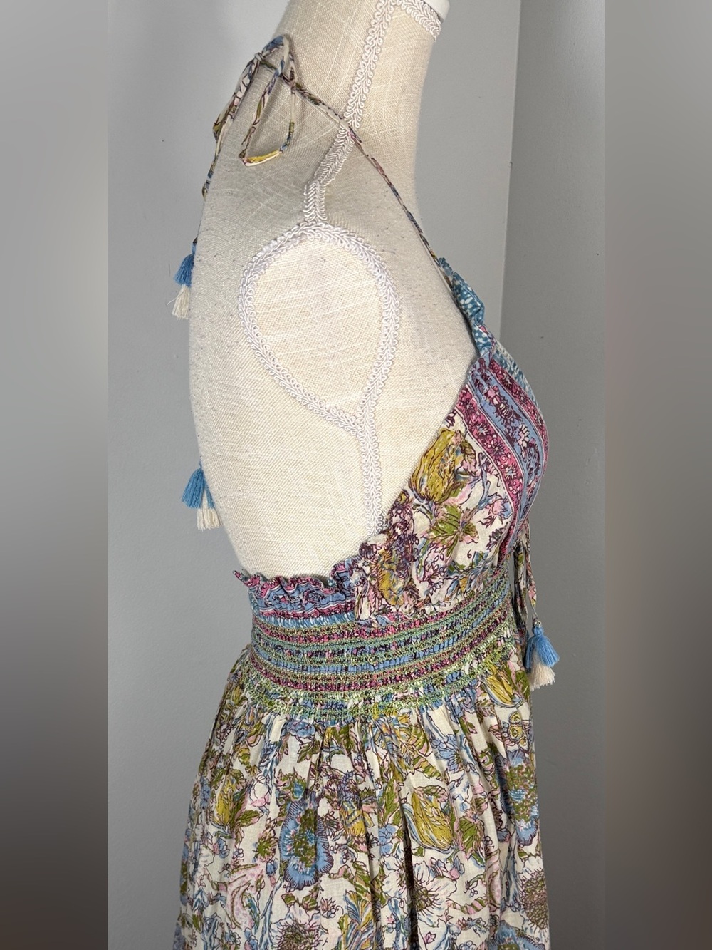 Free People Real Love Halter Midi Dress In Daylight Combo - Picture 5 of 11